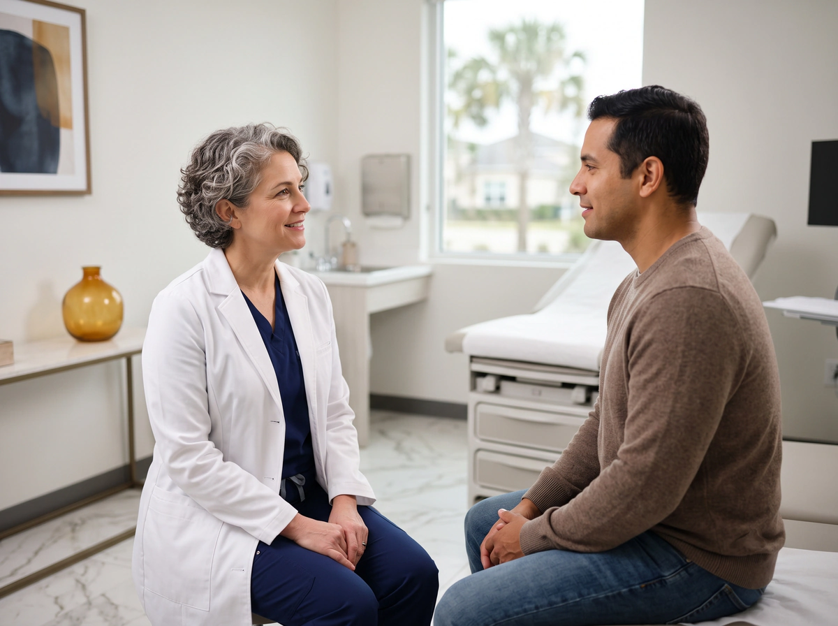 Fellowship trained pain physician with a patient at Premium Auto Injury Clinic