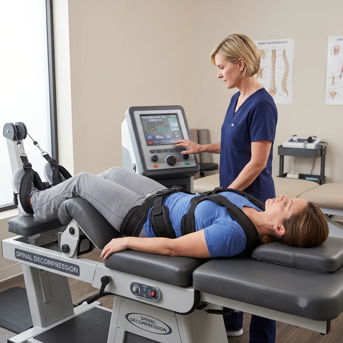 Computerized spinal decompression table